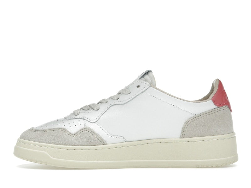 Autry Medalist Leather Low White Tearose Beige (Women's)