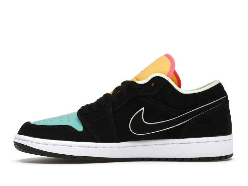 Jordan 1 Low Black Aurora Green Laser Orange