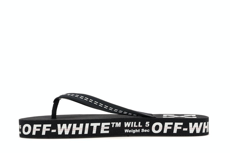 Off-White Logo Typographic Flip Flop Black SS20