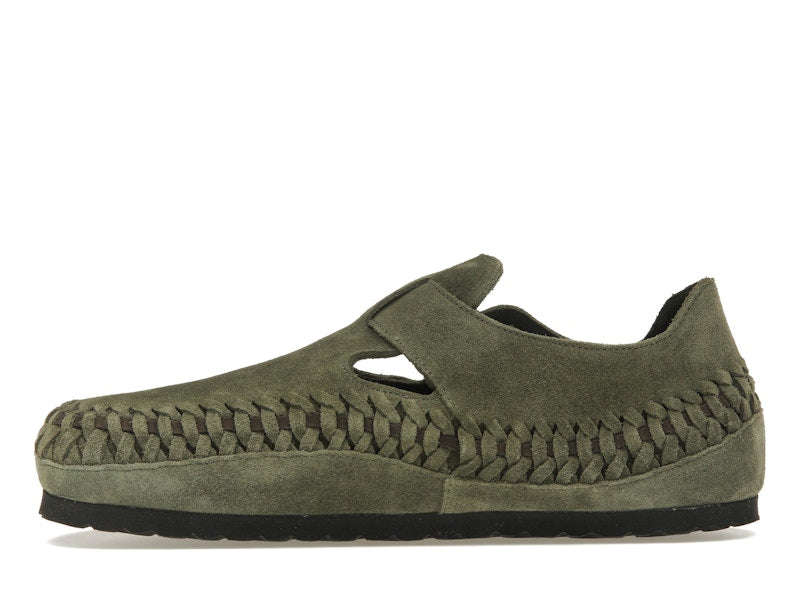 Birkenstock London Braided Shearling Kith Olive Night