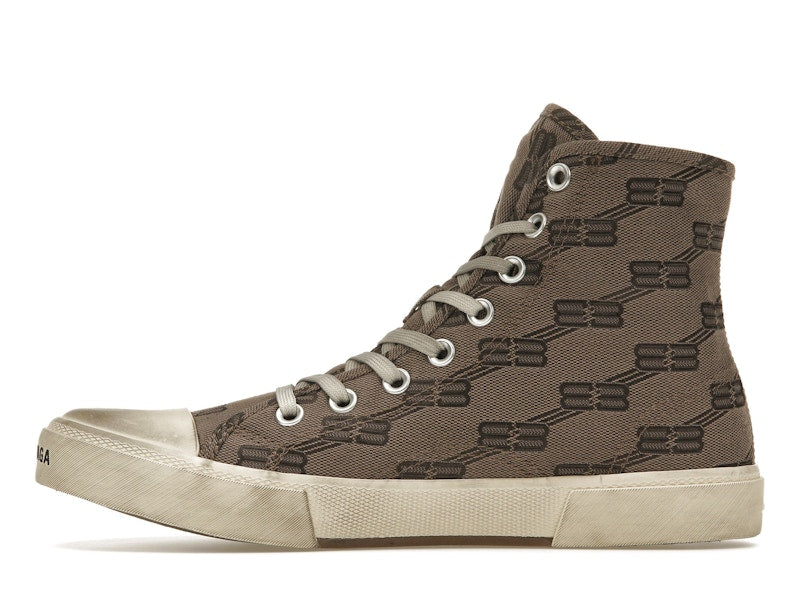 Balenciaga Paris High Top BB Monogram Dark Beige Brown
