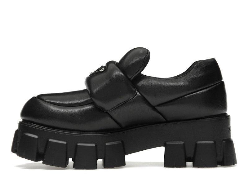 Prada Soft Padded 55mm Loafers Black Nappa Leather