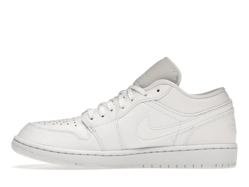 Jordan 1 Low Triple White Tumbled Leather