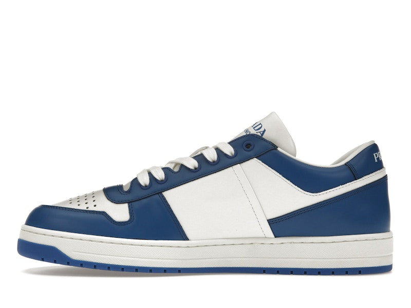 Prada Downtown Low Top Sneakers Leather White Cobalt Blue