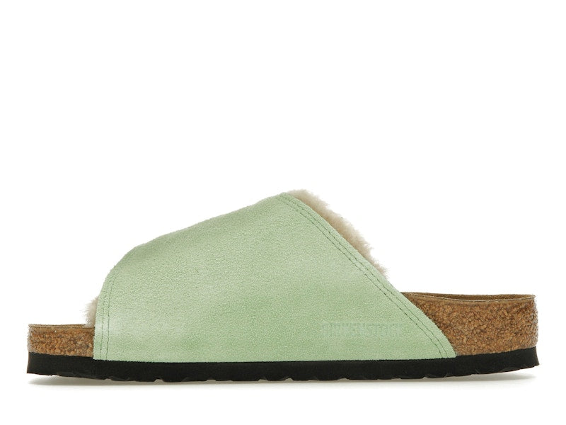 Birkenstock Solana Shearling Slide Stussy Washed Green