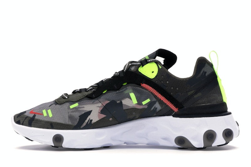Nike React Element 87 Medium Olive Bright Crimson