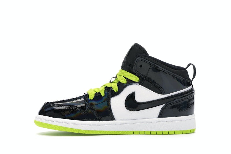 Jordan 1 Mid Black Cyber Mystic Green (PS)