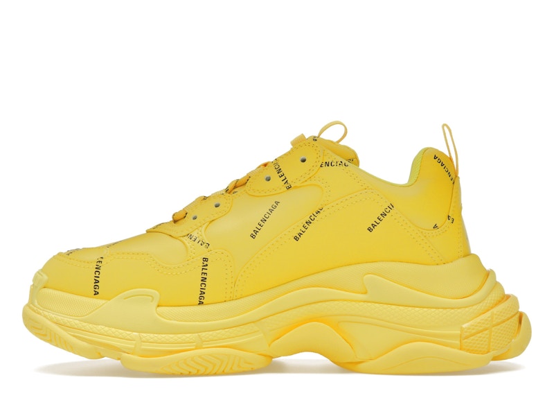 Balenciaga Triple S Allover Logo Yellow