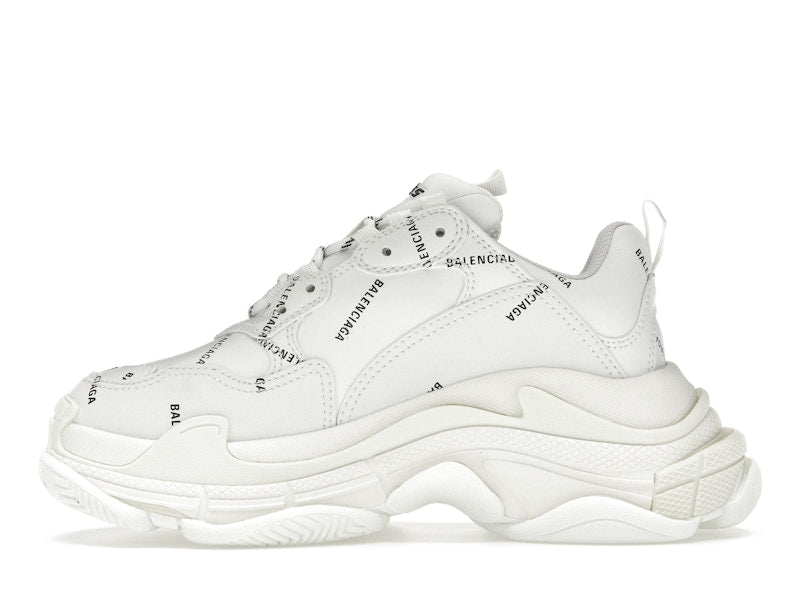 Balenciaga Triple S Allover Logo White (Women's)