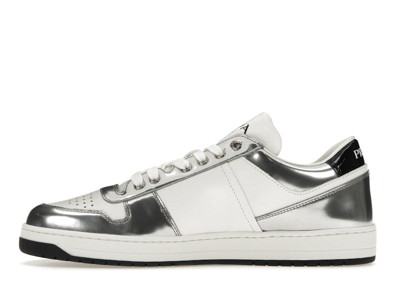 Prada Downtown Low Top Sneakers Leather White Silver