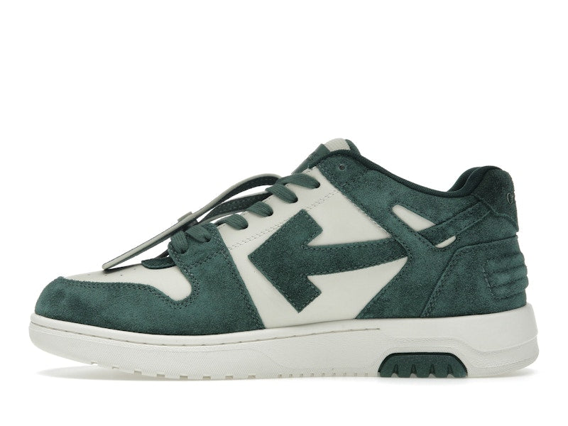 OFF-WHITE Out Of Office "OOO" Low Tops Jet Green Ecru Suede