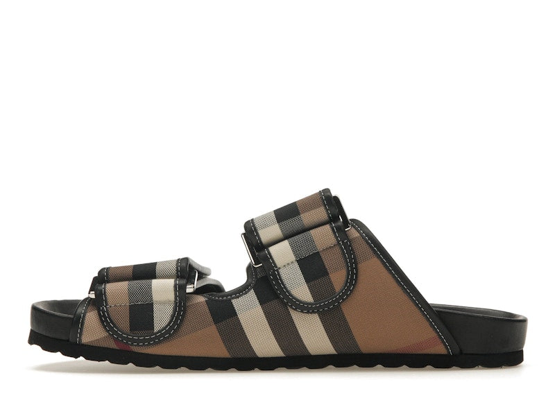 Burberry Check Sandals Birch Brown Black