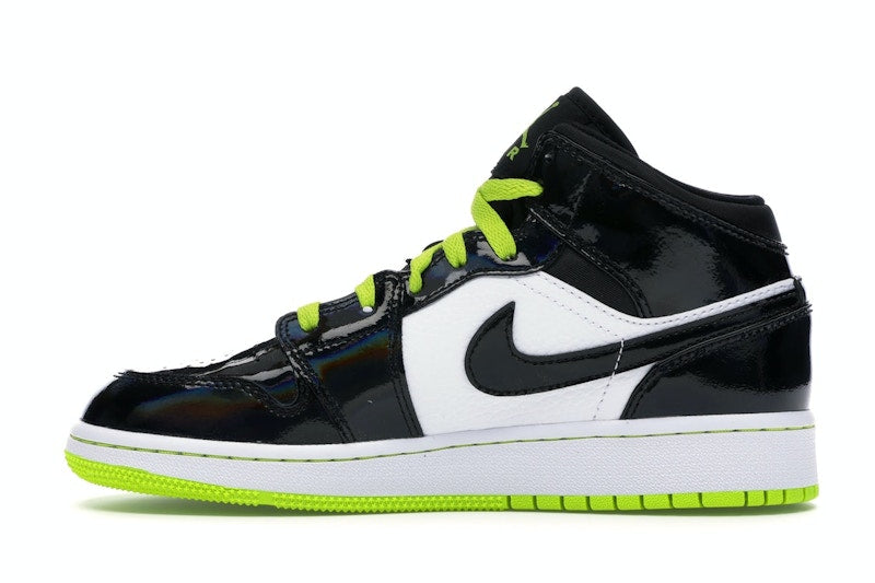 Jordan 1 Mid Black Cyber Mystic Green (GS)