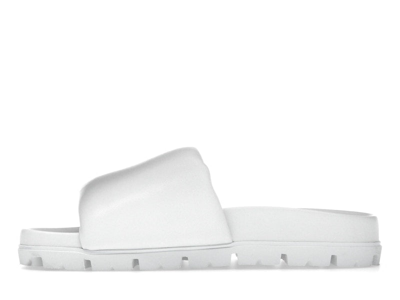 Prada Soft Padded 20mm Slide Sandal White Nappa Leather