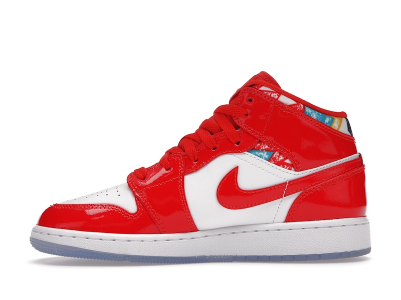 Jordan 1 Mid Barcelona Sweater Red Patent (GS)