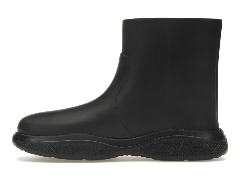 Prada Pull-On Rain Booties Black Rubber