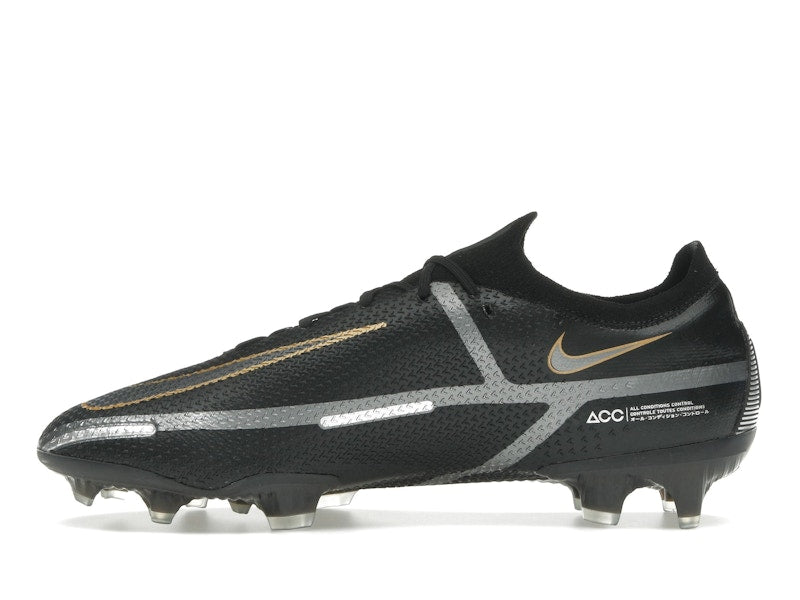 Nike Phantom GT2 Elite FG Black Metallic Dark Grey Metallic Gold
