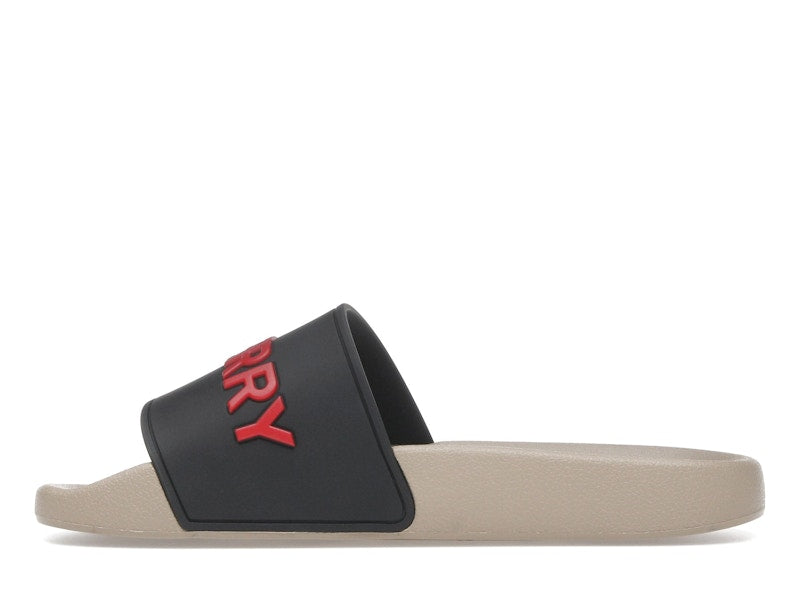 Burberry Embossed Logo Slide Black Red Tan (Women's)