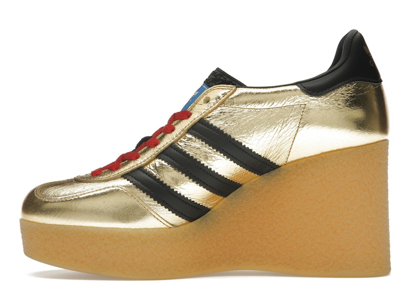 adidas x Gucci Gazelle Wedge Gold Metallic Black (Women's)