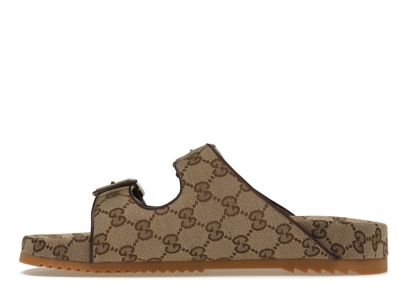 Gucci Strap Slide Sandal Beige Canvas