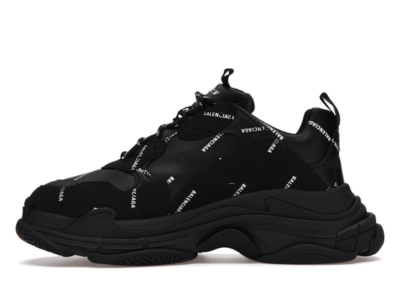 Balenciaga Triple S Allover Logo Black