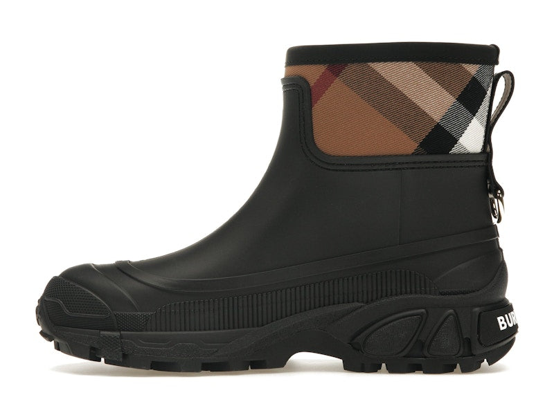 Burberry House Check Rain Boots Black Archive Beige (Women's)