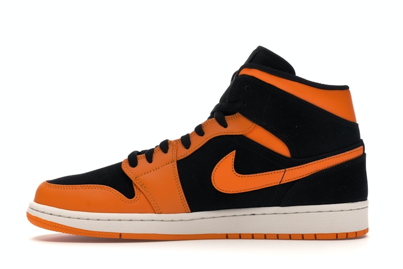 Jordan 1 Mid Black Orange Peel