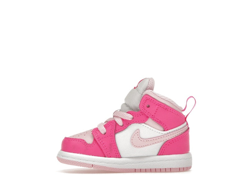 Jordan 1 Mid White Fierce Pink (TD)