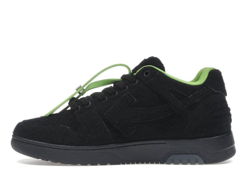 OFF-WHITE Out Of Office "OOO" Low Tops Black Green Wool