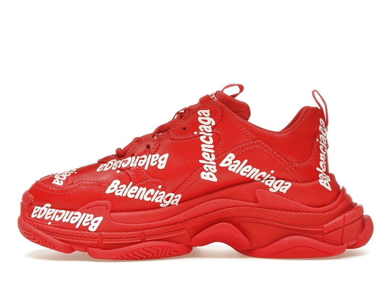 Balenciaga Triple S All Over Tomato Red White