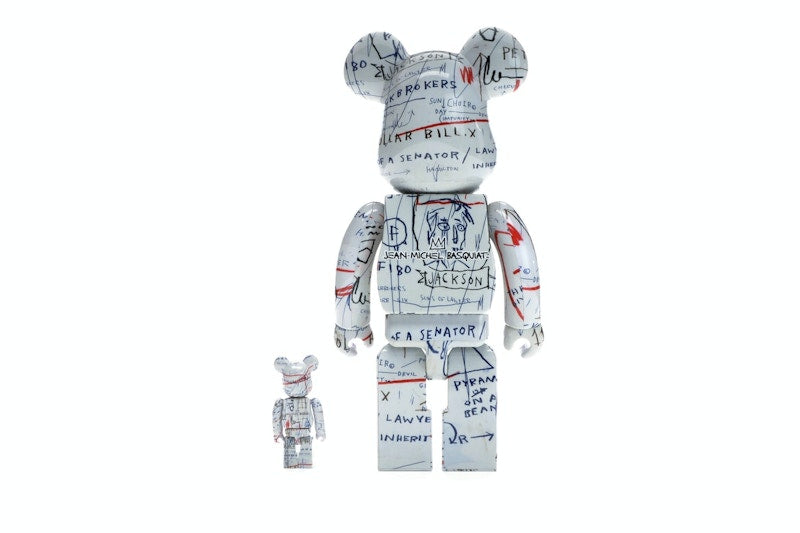 Bearbrick Jean-Michel Basquiat 2 100% & 400% Set White