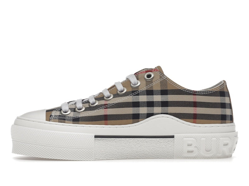 Burberry Vintage Check Cotton Sneakers Archive Beige White (Women's)