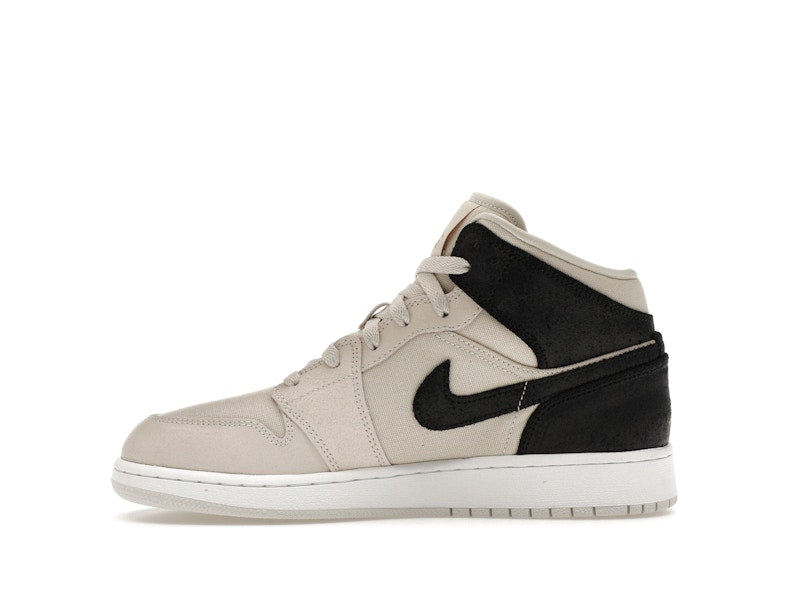 Jordan 1 Mid Light Bone Metallic Gold Black (GS)