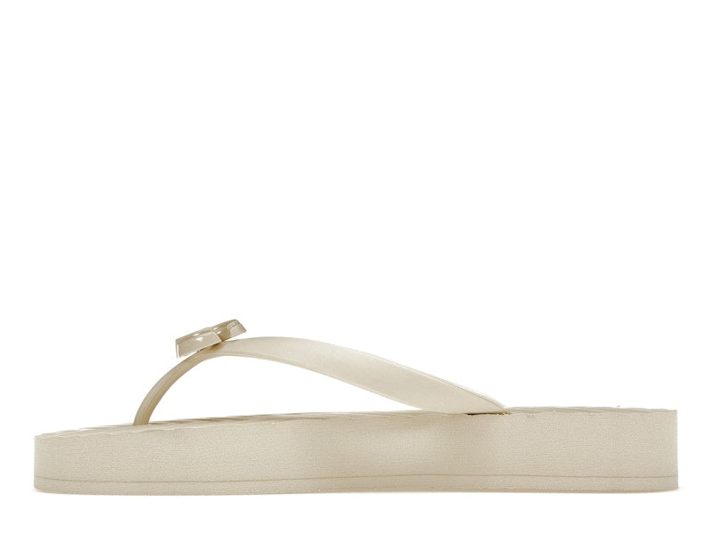 Gucci Chevron Thong Sandal White Rubber