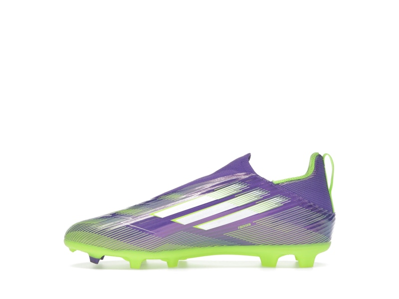adidas F50 League Laceless FG/MG Purple Rush Cloud White Lucid Lemon (GS)