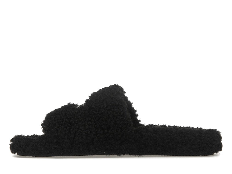 Balenciaga Paris Furry Slide Black