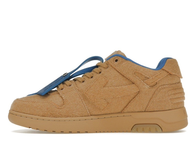 OFF-WHITE Out Of Office OOO Low Tops Camel Blue Wool