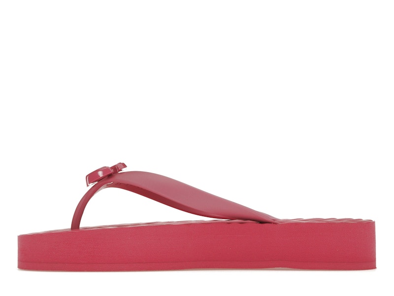 Gucci Chevron Thong Sandal Pink Rubber