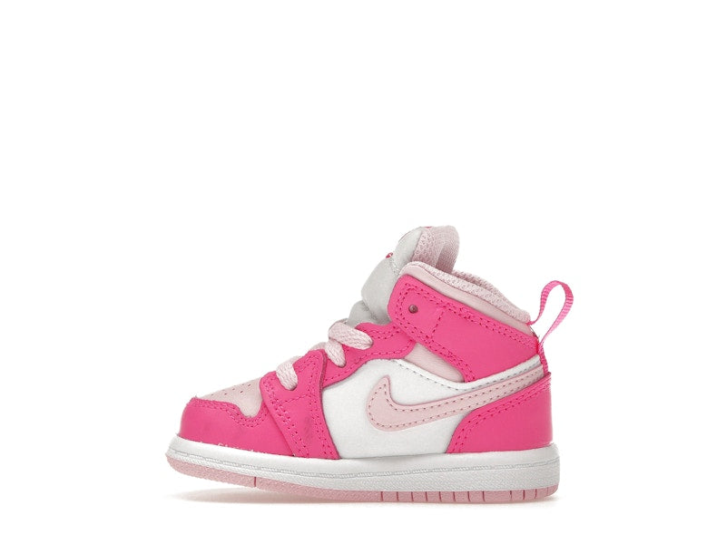Jordan 1 Mid White Fierce Pink (TD)