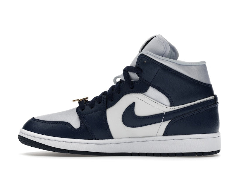 Jordan 1 Mid Football Grey White Midnight Navy (Women's)