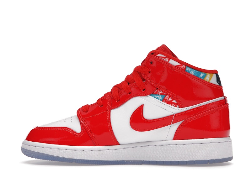 Jordan 1 Mid Barcelona Sweater Red Patent (GS)