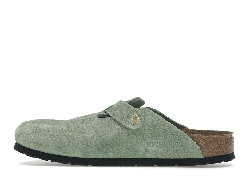 Birkenstock Boston Soft Footbed Suede Green Tea (Narrow Fit)