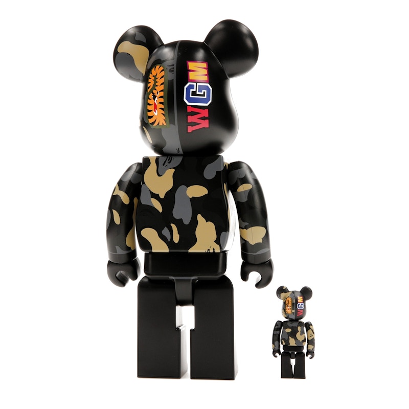 Bearbrick x BAPE Madison Avenue Exclusive Shark Camo 100% & 400% Set