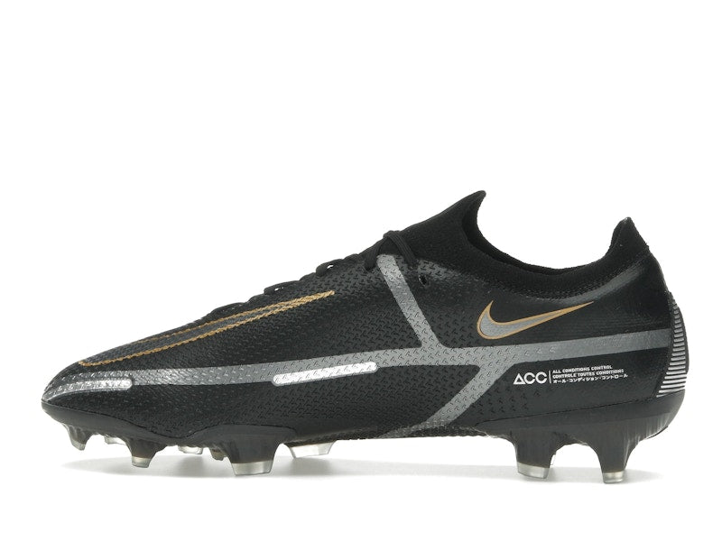 Nike Phantom GT2 Elite FG Black Metallic Dark Grey Metallic Gold