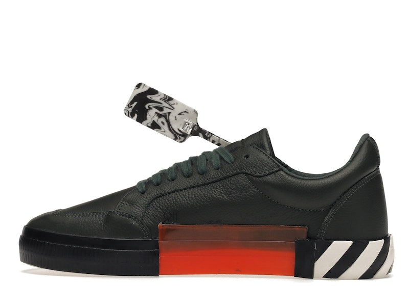 OFF-WHITE Vulc Low Dark Green Leather