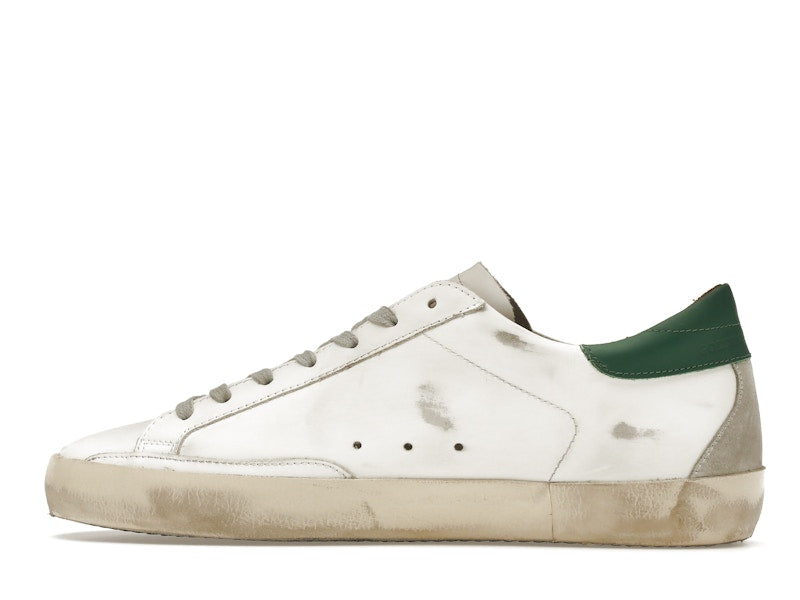 Golden Goose Super-Star White Green Grey Suede Patch