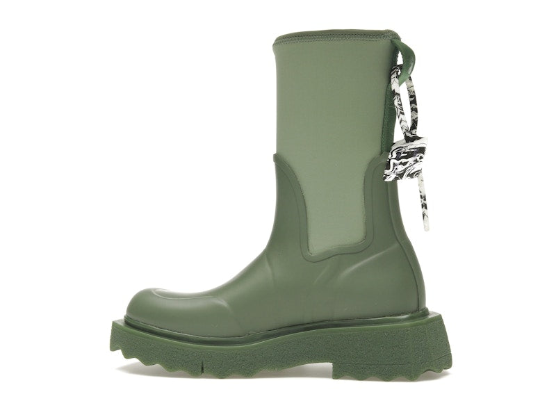 OFF-WHITE Zip-tie Rain Boots Green (Women's)