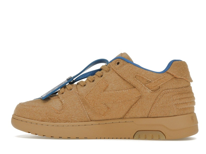 OFF-WHITE Out Of Office OOO Low Tops Camel Blue Wool