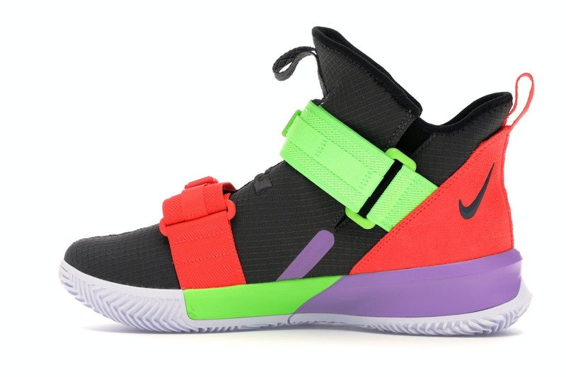 Nike LeBron Soldier 13 Thunder Grey Bright Crimson Electric Green