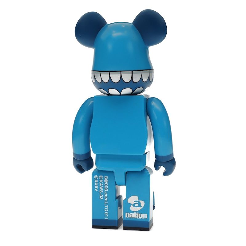 Bearbrick x a-nation KAWS Chompers 100% & 400% Set Blue